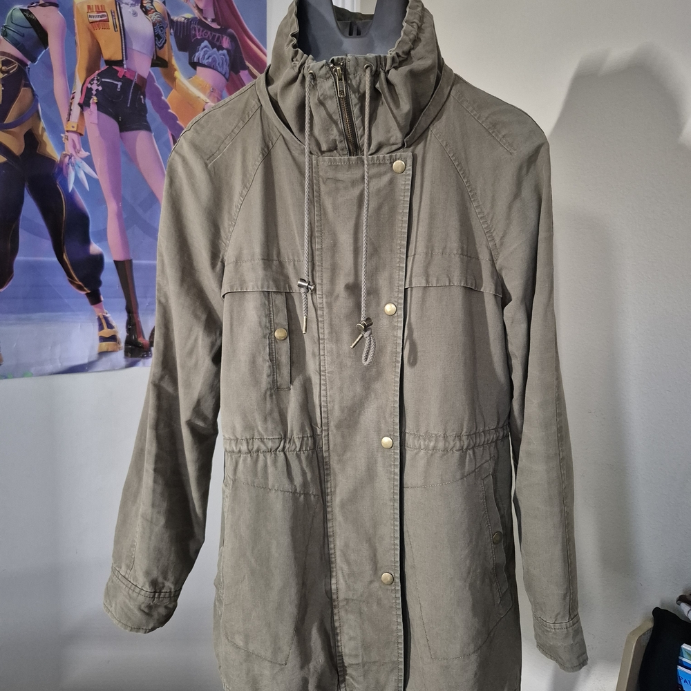 LOFT Olive Green Drawstring Field Jacket - image 1
